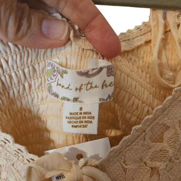 Band of the Free Cream Lace Swiss Dot Mini Dress Small - Picture 3 of 5